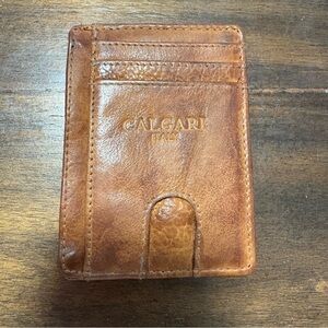 Brown Leather Calgari Italy Card Holder